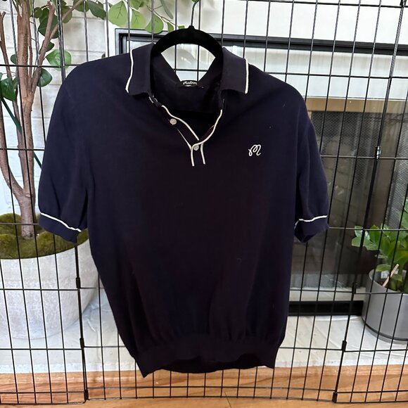 Malbon Other - Malbon Navy Blue with White Trim Short Sleeve Shirt